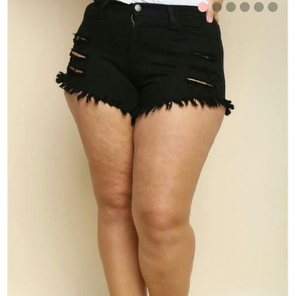 Plus Size Cheeky Fringed Shorts