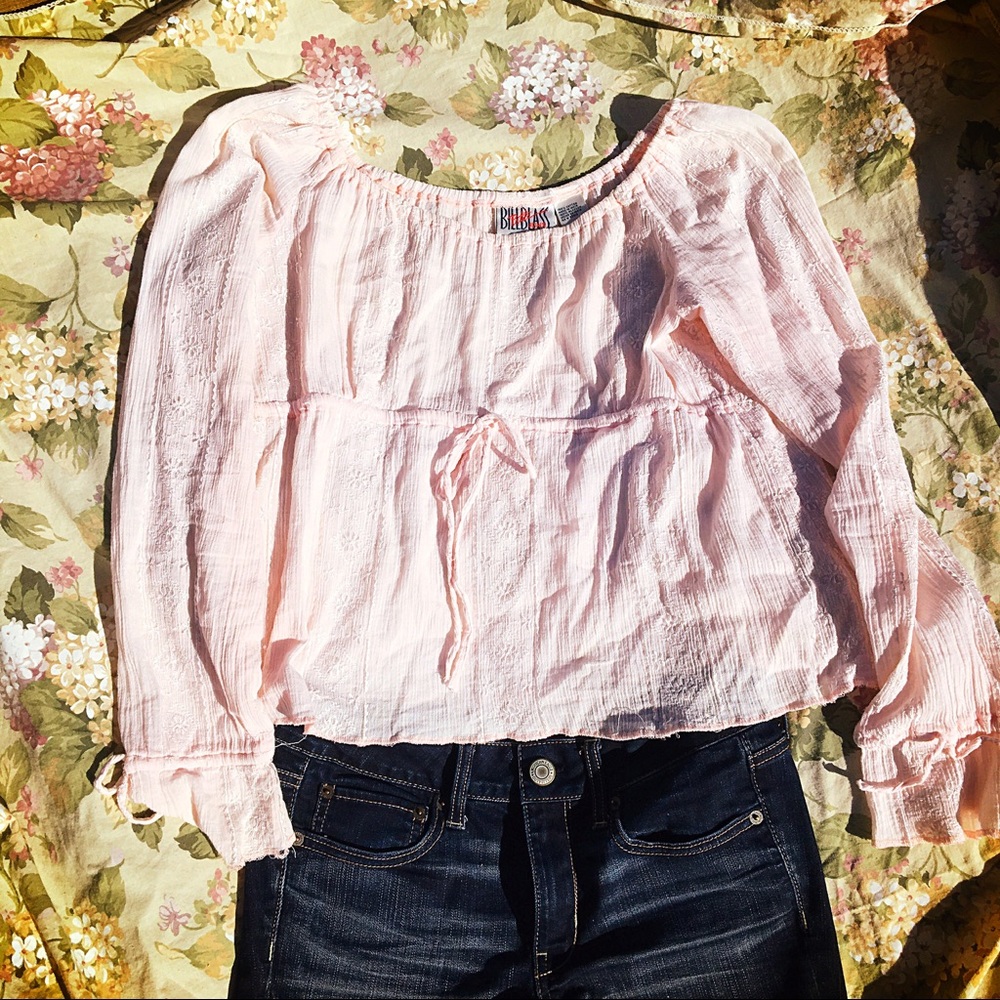 Blush pink 🌸 pheasant blouse boho EUC