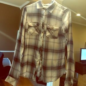 Maurice's Women's Shirt button Plaid soft flannel
