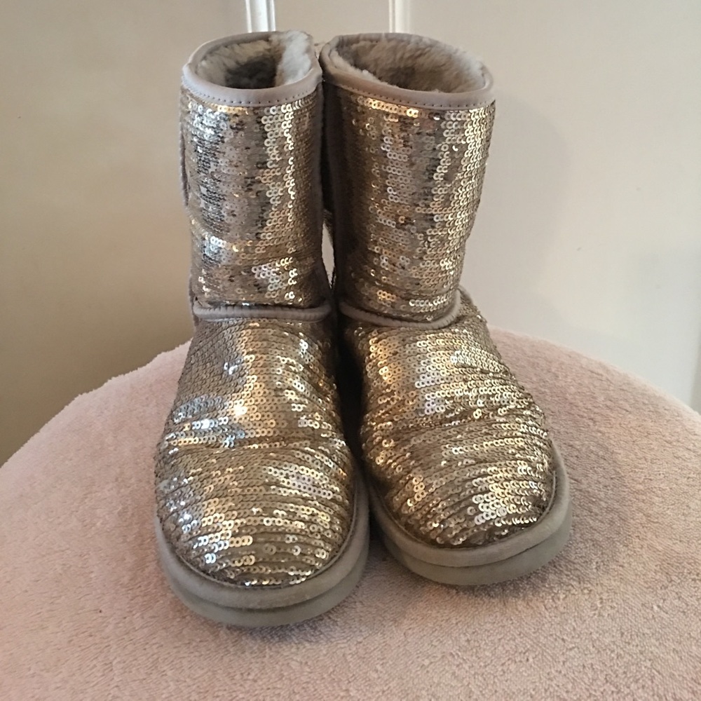 Ugg Silver Sparkly Boots