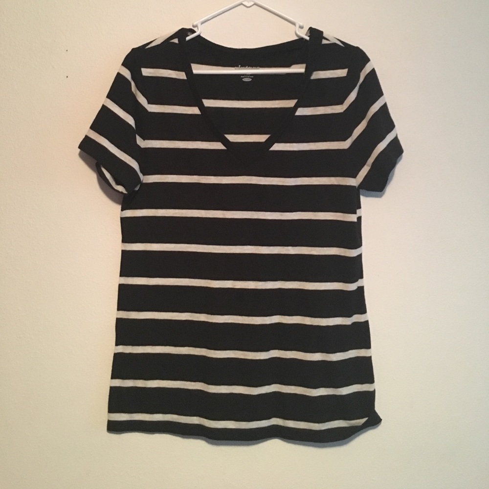 Simple in Stripes V-Neck
