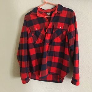 J Crew Buffalo Check Flannel Top