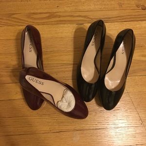 Nine West Patten Leather Shoe Sz 10 Black Burgundy