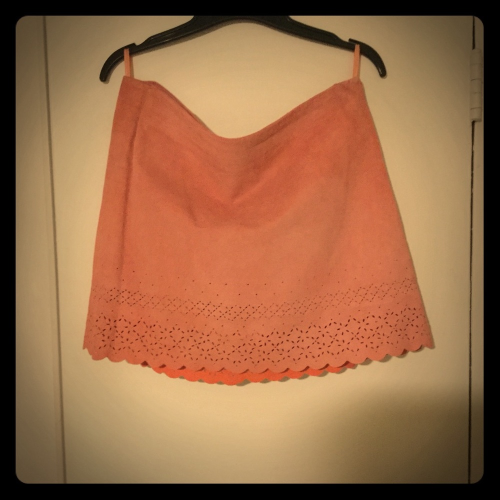 Express Pink Suede Mini Skirt