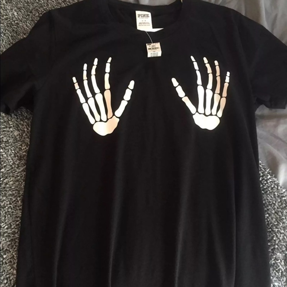 Victoria secret glow in the dark skeleton shirt