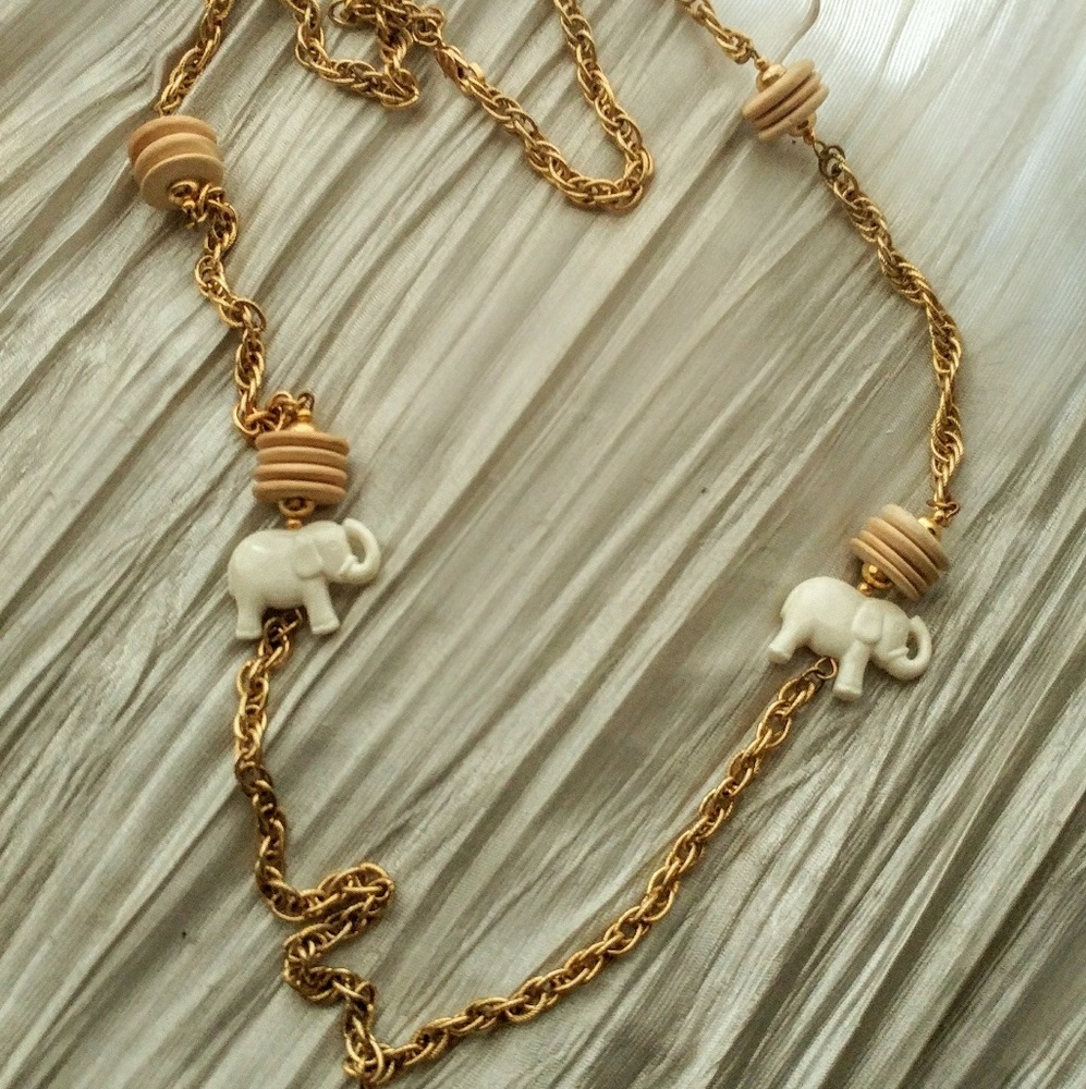 Vintage costume jewelry long necklace