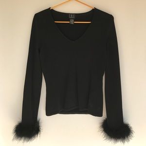 Festive black V-Neck