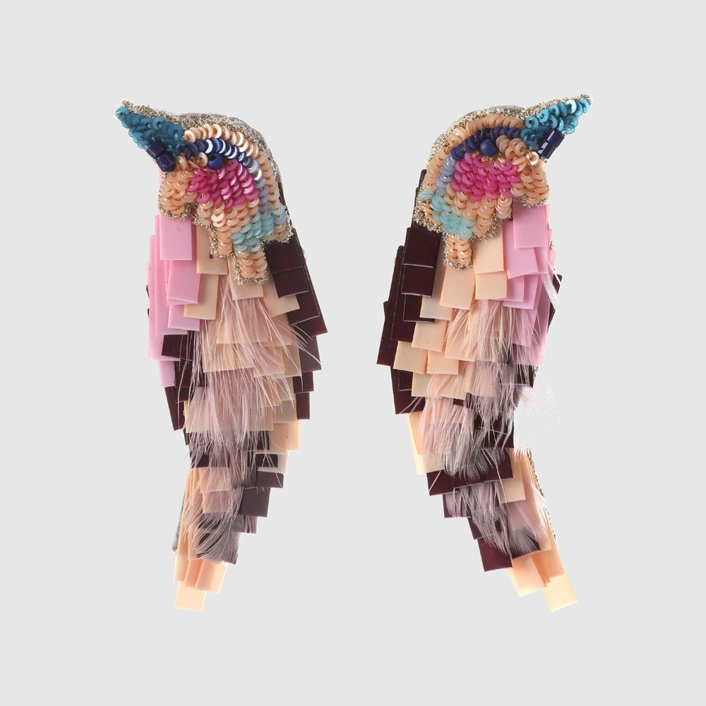 Bird Earrings (Pastel Pink)