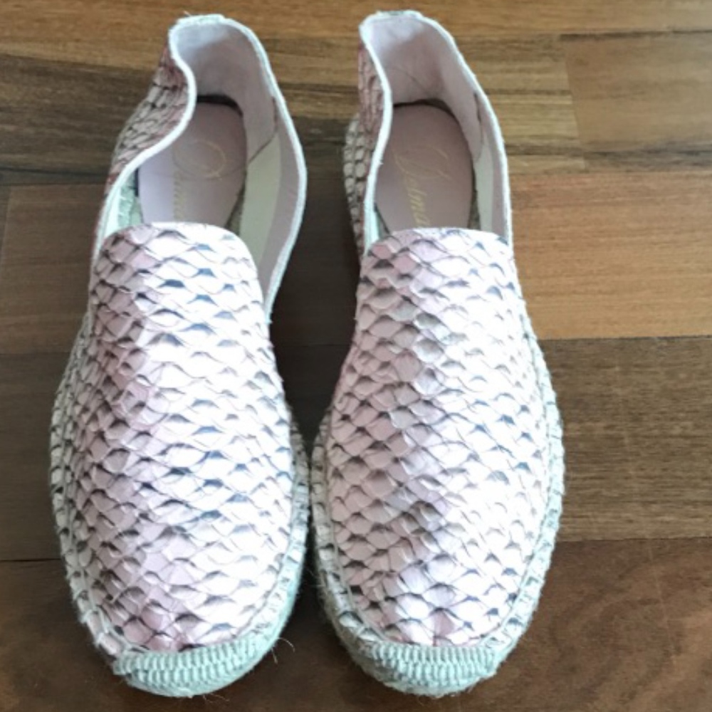 Delman Pink Alligator Leather Espadrilles sz 7