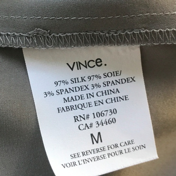 Vince Metallic Silver Silk Blouse - Picture 7 of 7