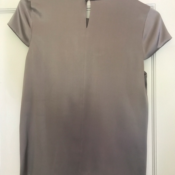Vince Metallic Silver Silk Blouse - Picture 4 of 7
