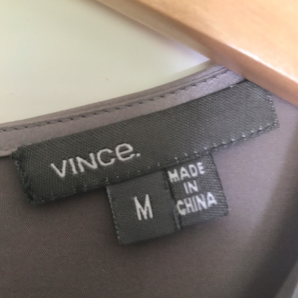 Vince Metallic Silver Silk Blouse - Picture 2 of 7