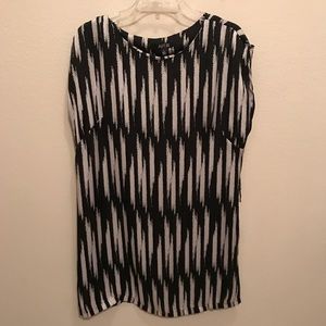 Black and white silk tunic
