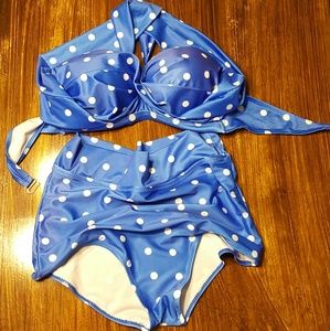 Retro Polka Dot High Waist Bikini!