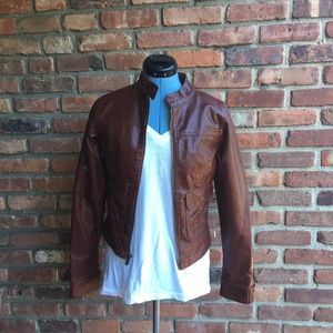 Reddish-Brown Pho-Leather JAcket