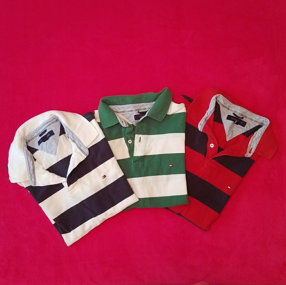 3 Men's Tommy Hilfiger Polos Bundle Size Large