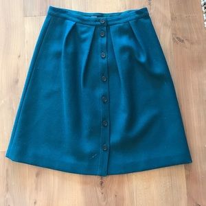 Green wool J Crew skirt