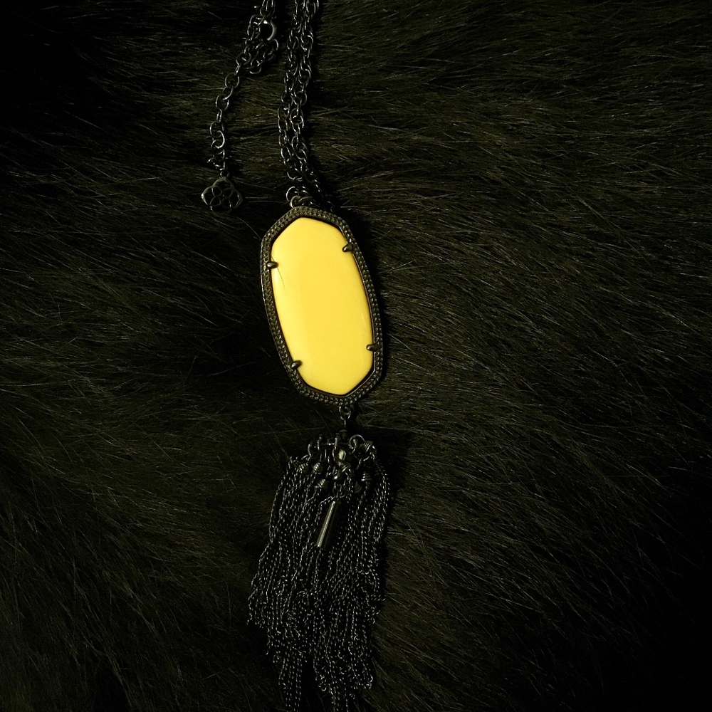 Kendra Scott Rayne Necklace Gunmetal Yellow