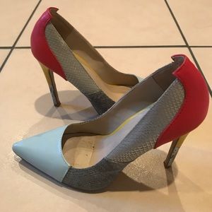 Colorful heels by Aldo, worn once