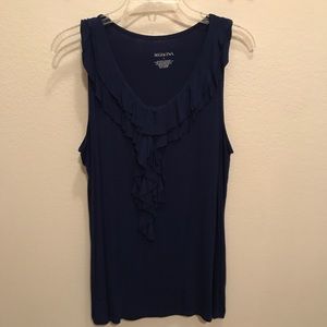 Navy Ruffle front tank