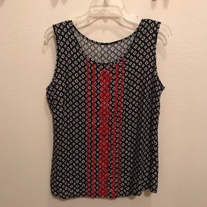 Tank top with embroidered detail on front