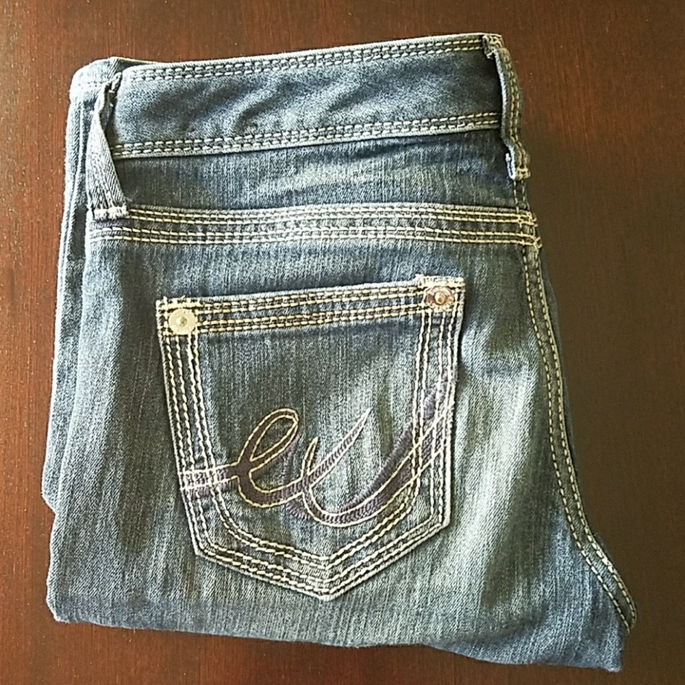 Express Barely Boot Thick Stitched Jeans