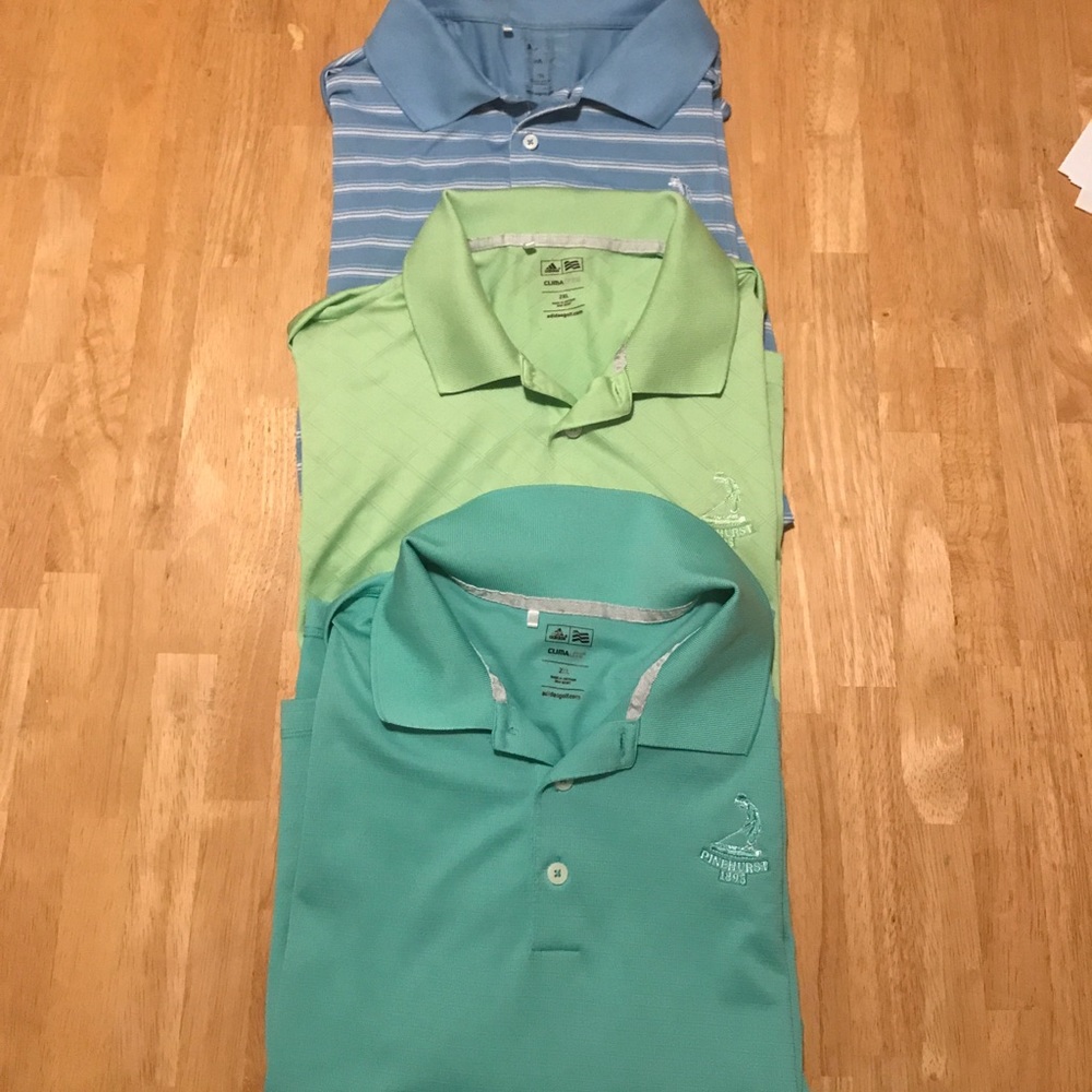 3 Adidas Golf Shirts