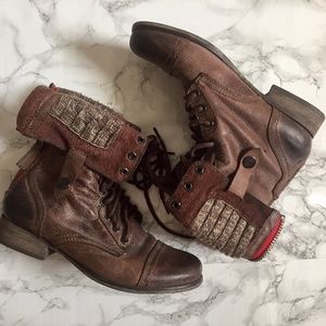 Sale Steve Madden Cablee brown leather combat boot