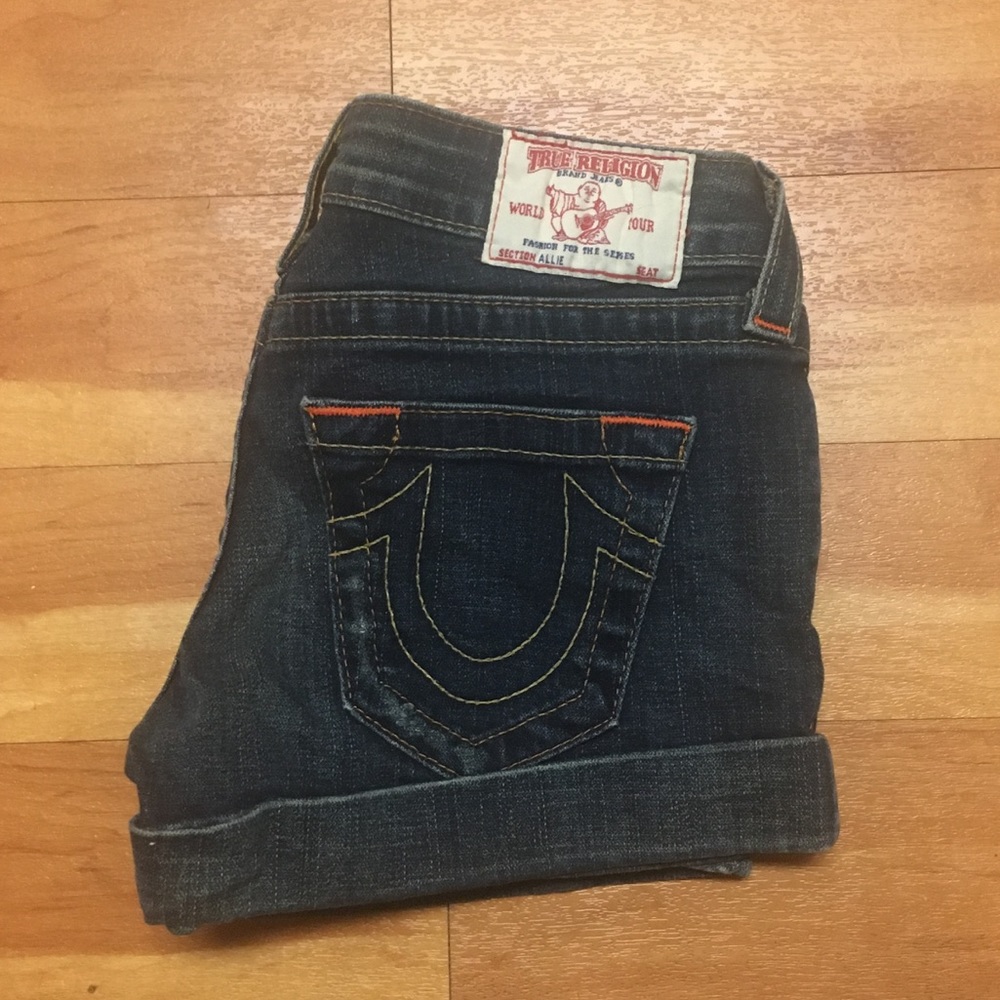 True Religion Cuffed Denim Shorts