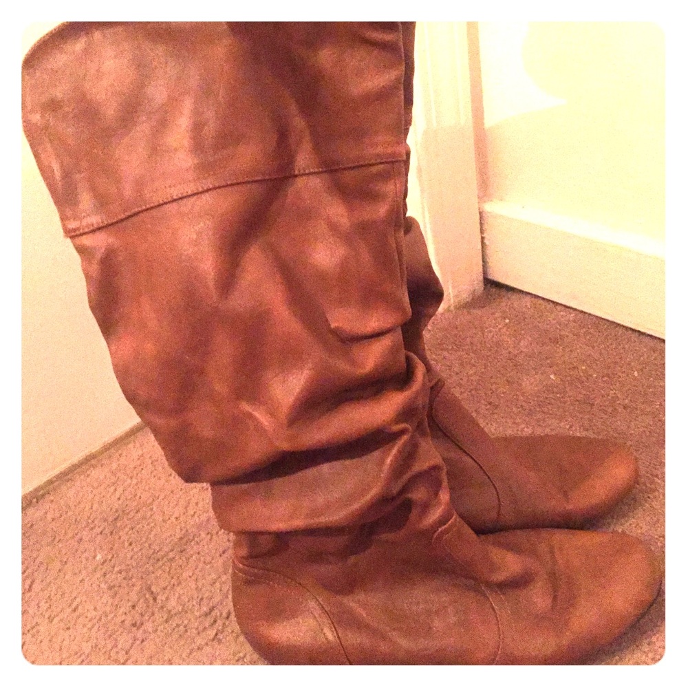 Slouchy Tan Riding Boots