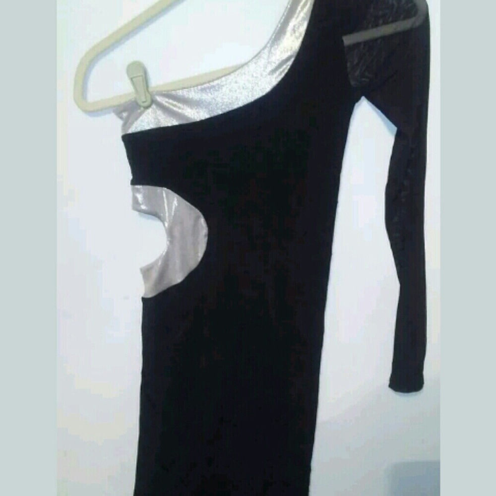 Bebe dress black silver small body con