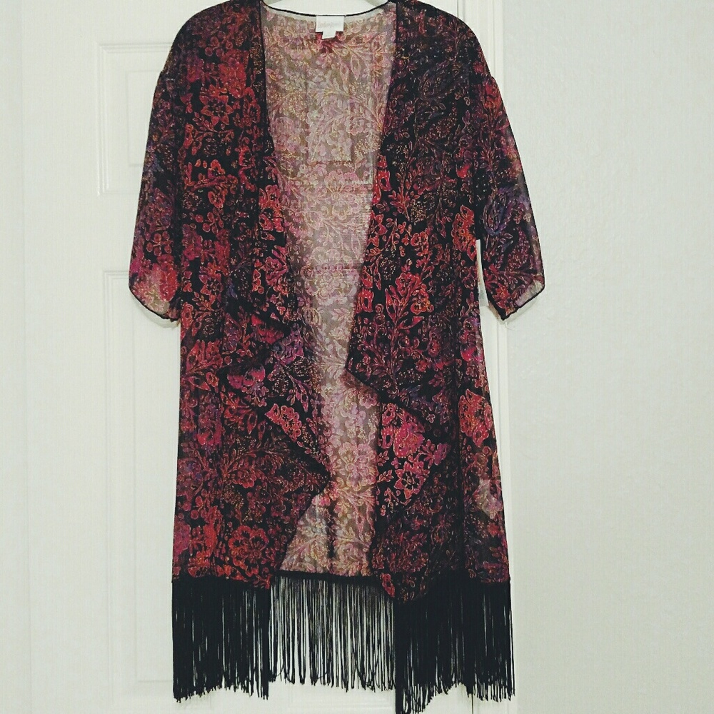 NWT Lularoe Monroe Black Fringe Unicorn Small