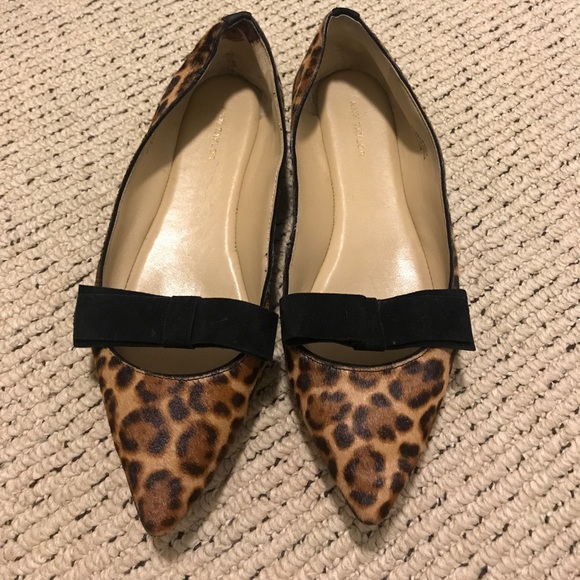 🔥 CLOSET CLEAN OUT Ann Taylor Leopard Bow Flats - Picture 1 of 6
