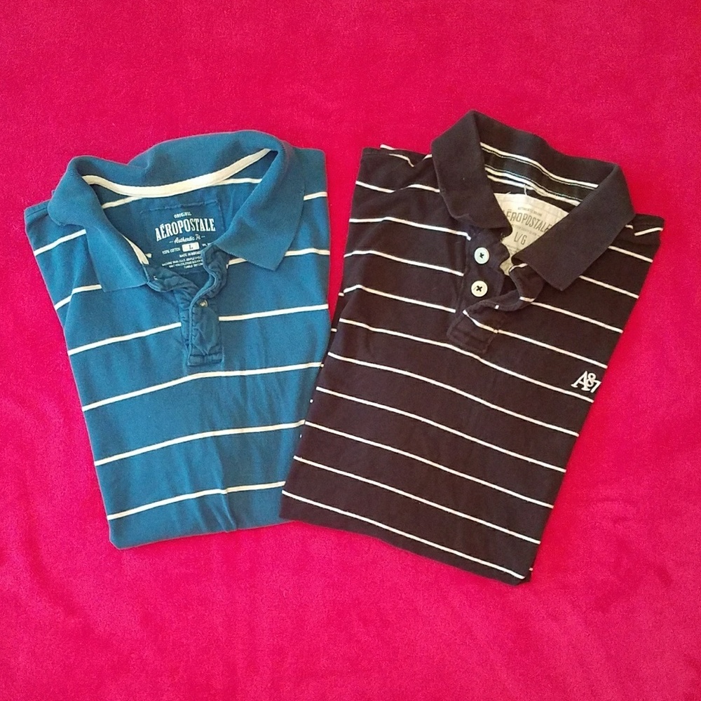 2 Men's Aeropostale Polos Bundle Size Large