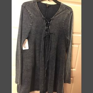 NEW Lace-up, long sleeve dress