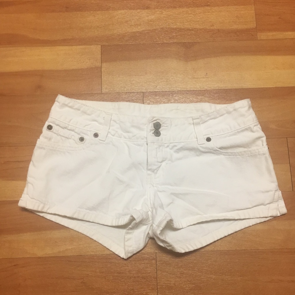 Abercrombie & Fitch white denim shorts
