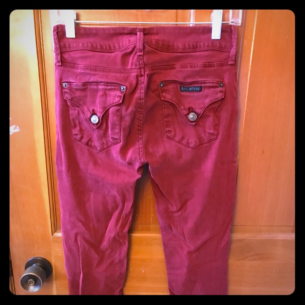Burgundy Hudson jeans size 26.