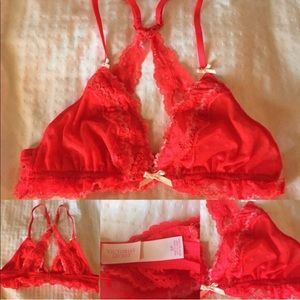 Victoria's Secret red lace bralette