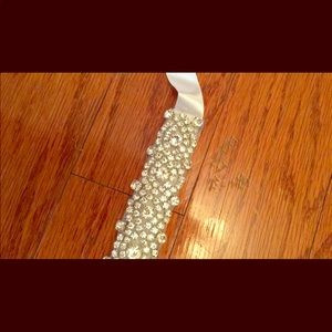 Rhinestone satin belt