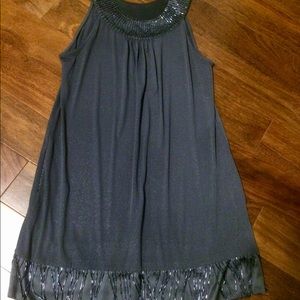 Platinum beaded fringe dress