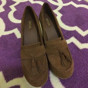  Brown Suede MIA Loafer Wedge