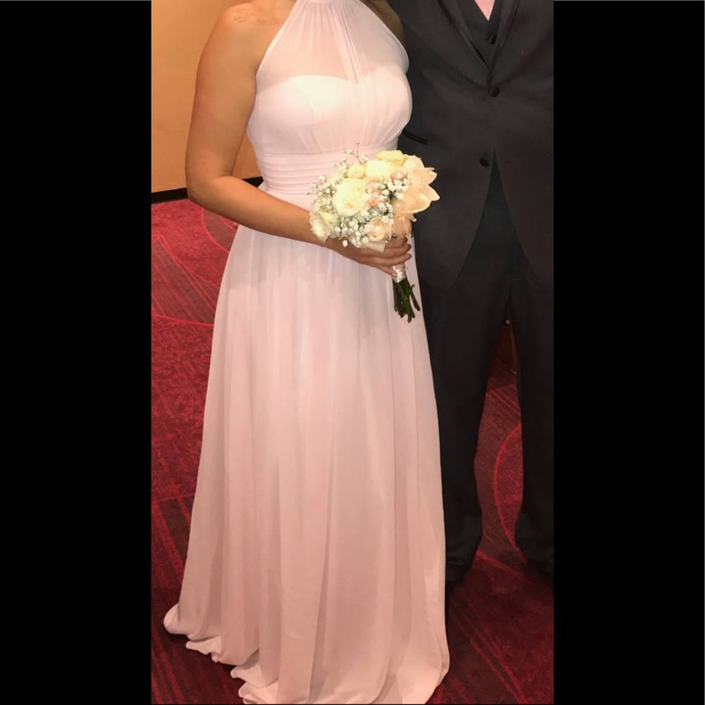 Chiffon petal pink gown
