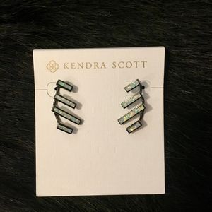 Kendra Scott Dawson Climbers Aqua Opal Gunmetal