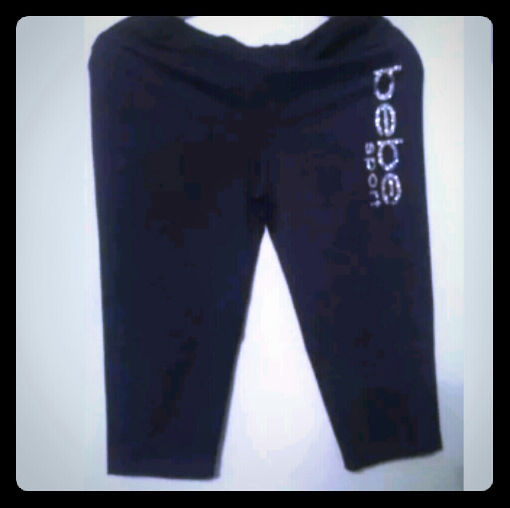 Bebe workout capris leggings with rhinestone large