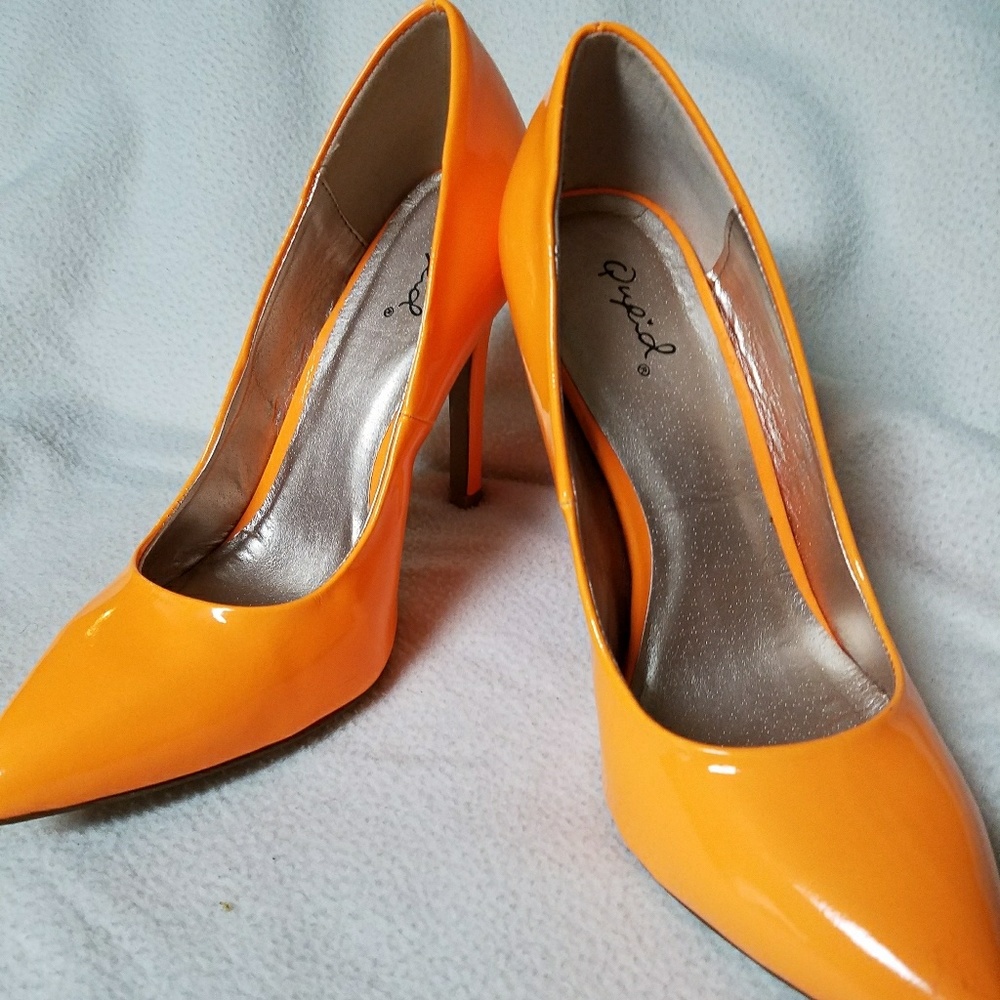 Neon orange heels