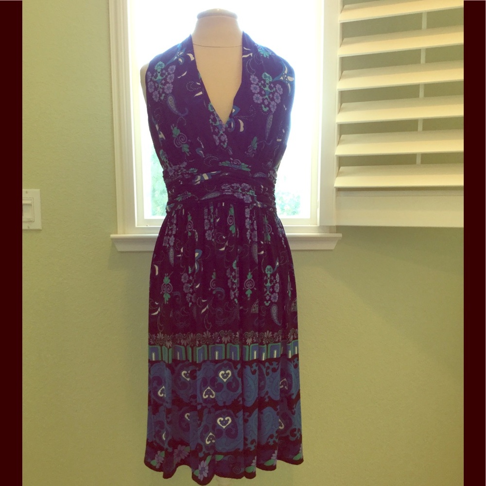 Beautiful Evan Picone Black Halter Top Dress