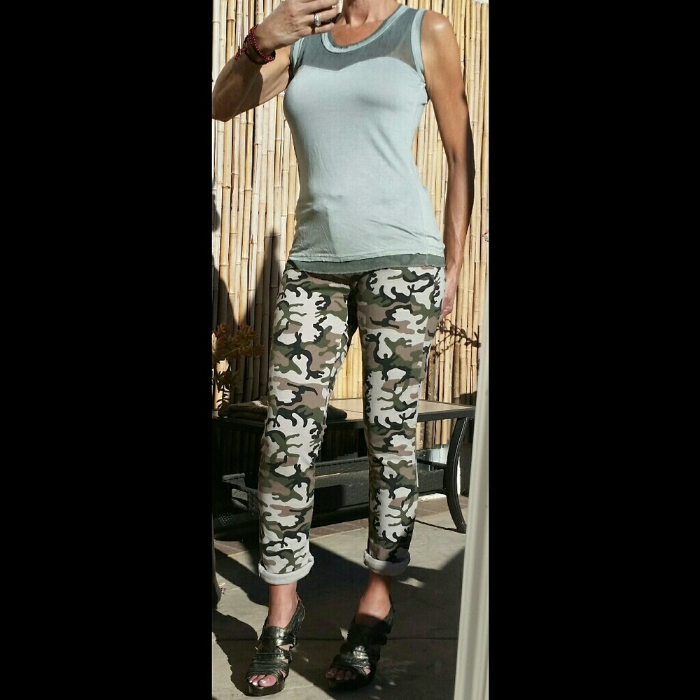 BRAND NEW SEDUZIONE Fleece Lined Camouflage 5 Pocket Fleece Lounge Sweat Pant OS - Picture 7 of 8