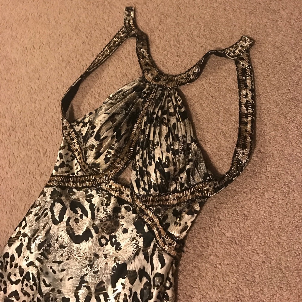 Stunning satiny cheetah gown