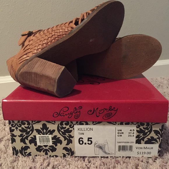 Naughty Monkey Killion Tan Open Toe Bootie w/ Box - Picture 3 of 8