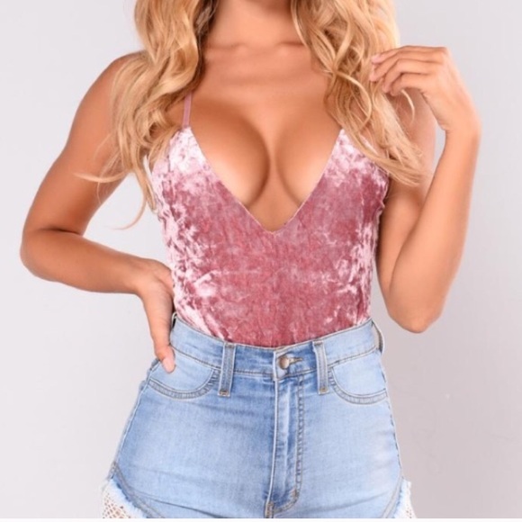 Fashion Nova Tops - Velvet Bodysuit